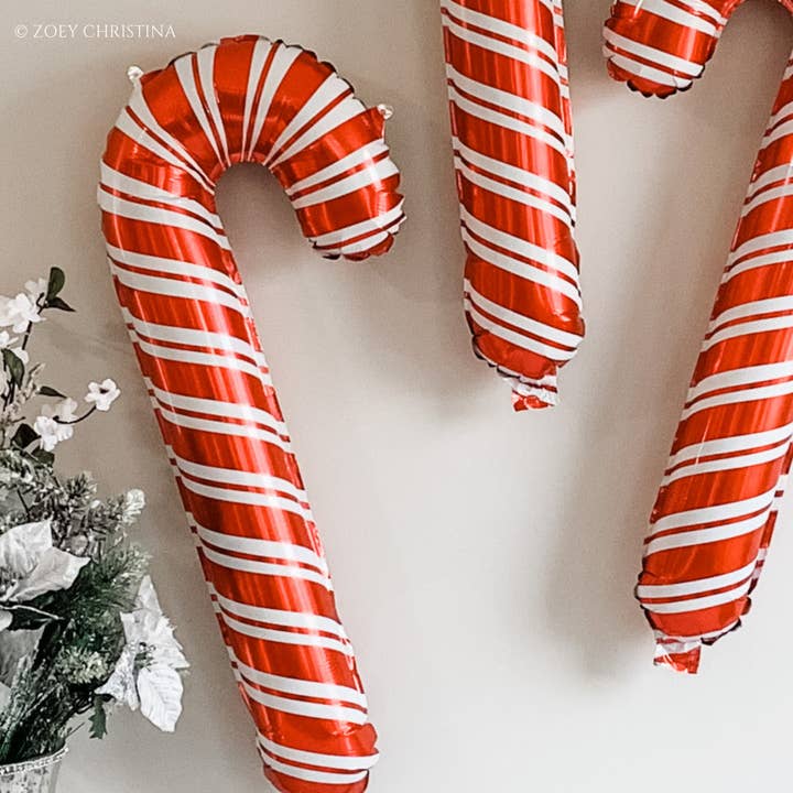 Zoey Christina - Wholesale Balloon - Red & White Candy Cane Foil Balloon – 31" Holiday Decor8