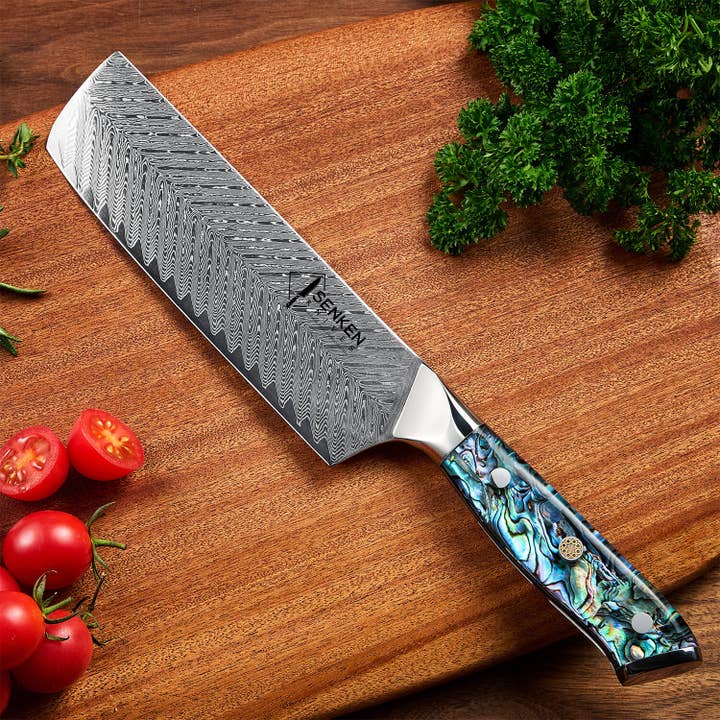 Senken Knives - Wholesale Kitchen/Utility Knife - 67-Layer Damascus Steel Cleaver Knife Abalone Shell Handle