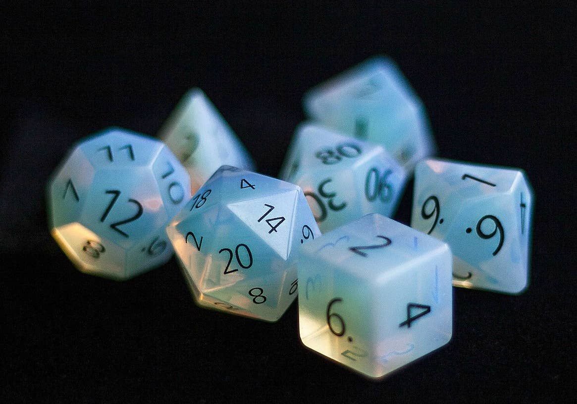 FanRoll by Metallic Dice Games - Wholesale Dice - PREMIUM Engraved Gemstone Dice (18 Options)5