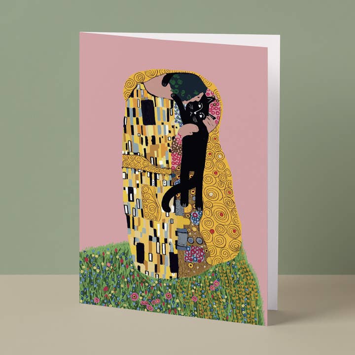 Niaski - Feline Fine Art (USA DUTIES PAID) – Großhandel Grußkarten für den Alltag – The Cat Kiss – Künstler-Karte mit Katzenmotiv0