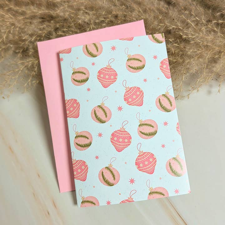 Ornament Overload Mini Holiday Card for wholesale by Cheeky Peach Designs