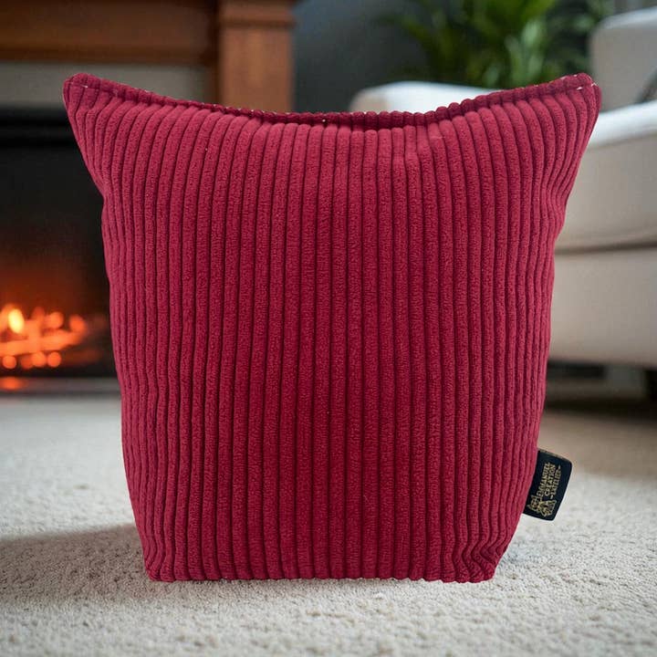 Fermaporta a sacco, "Velluto a coste" bordeaux per la vendita all'ingrosso da parte di Emmanuel Création