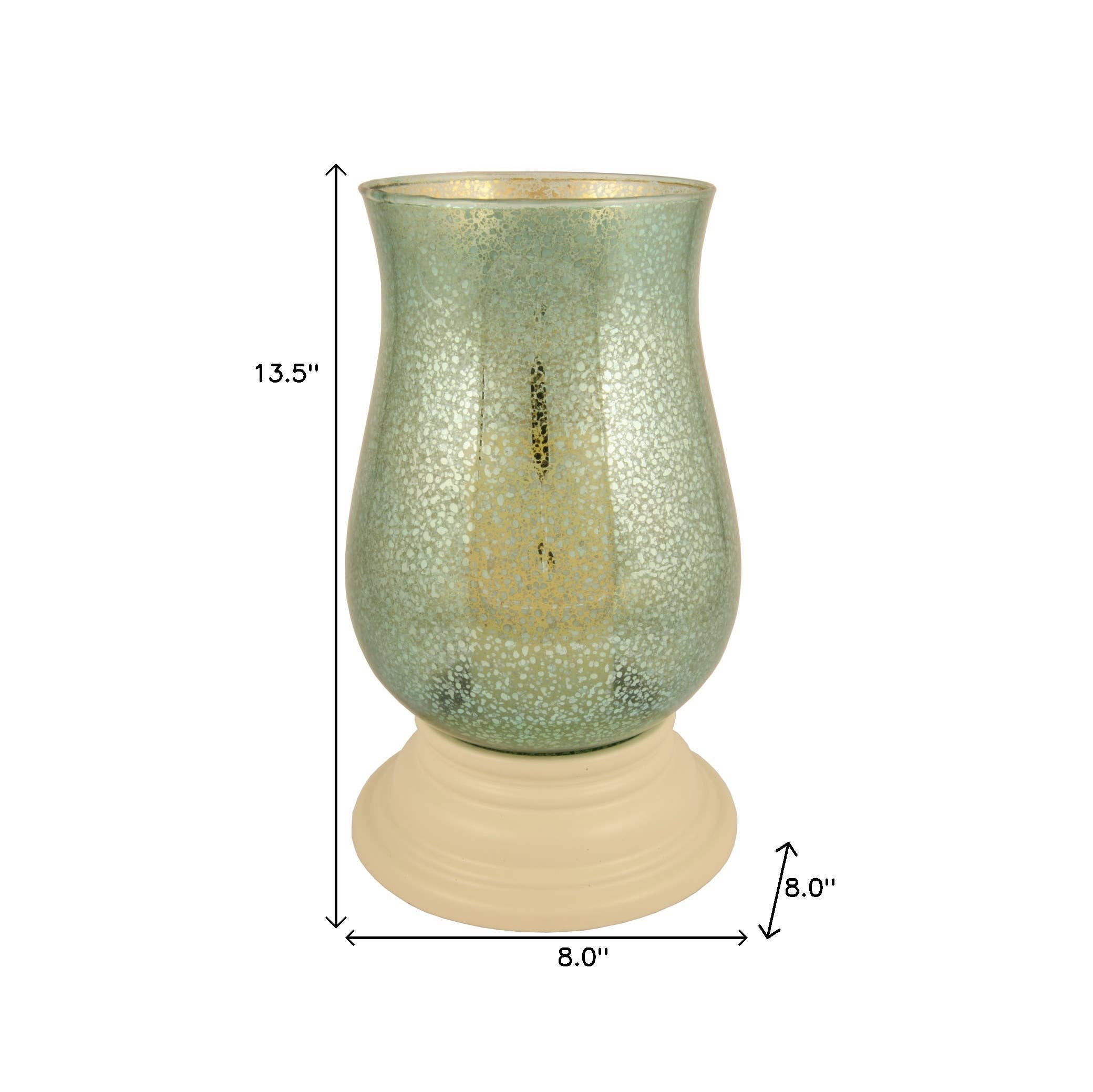 HomeRoots - Wholesale Candle Holder - 14" Green Mercury Glass Centerpiece Hurricane Candle Holder4