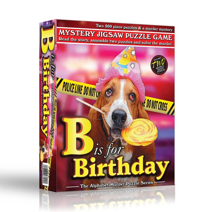 B is for Birthday Alphabet Mystery Jigsaw Puzzles (2) 500 pc for wholesale by Wood Expressions
