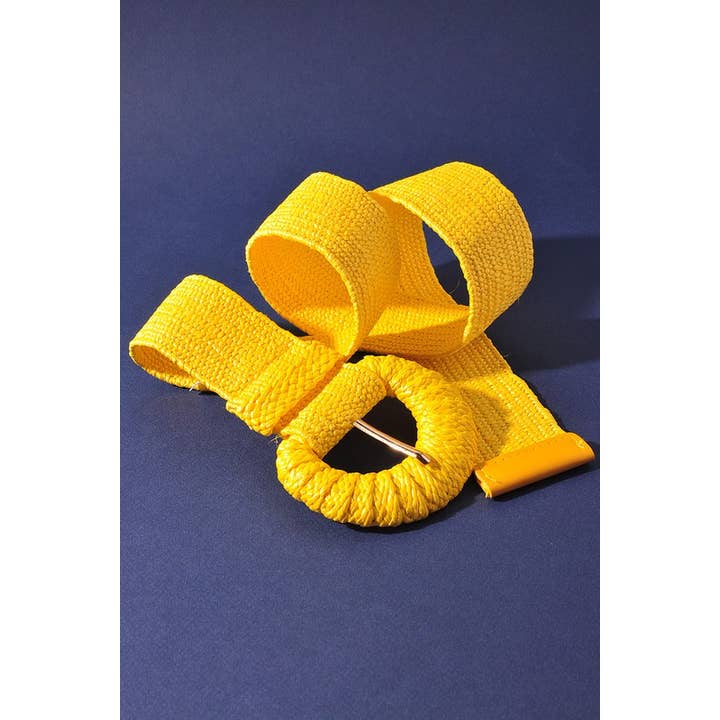 anbfashion - Wholesale Belt - Women's - WRAPPED HALFMOON ELASTIC STRAW BELT NEW-J1BIW50015