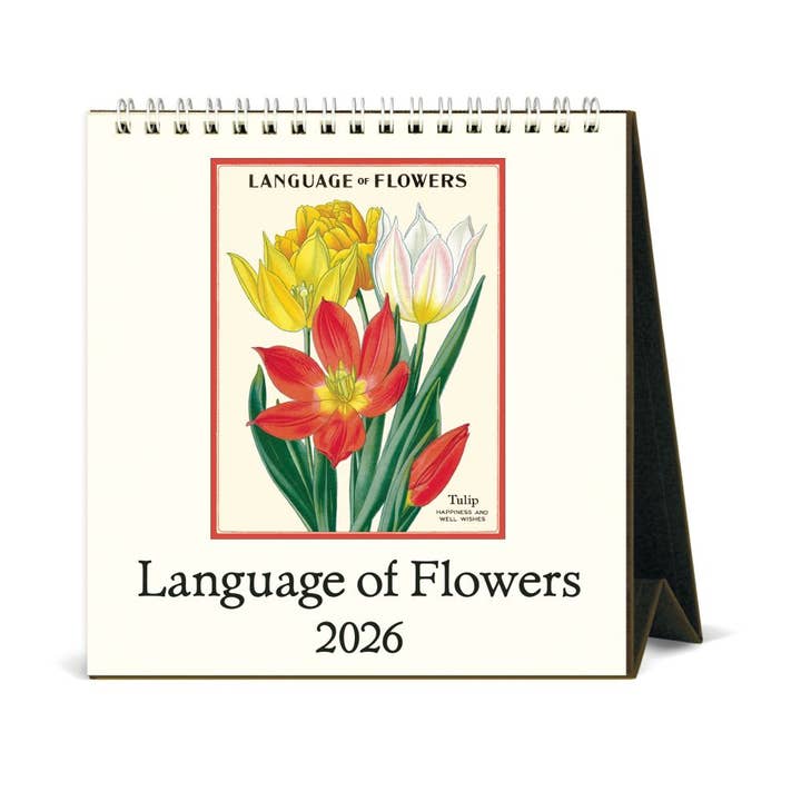 Cavallini 2026 Desk Calendar – Language of Flowers for wholesale by Bobangles