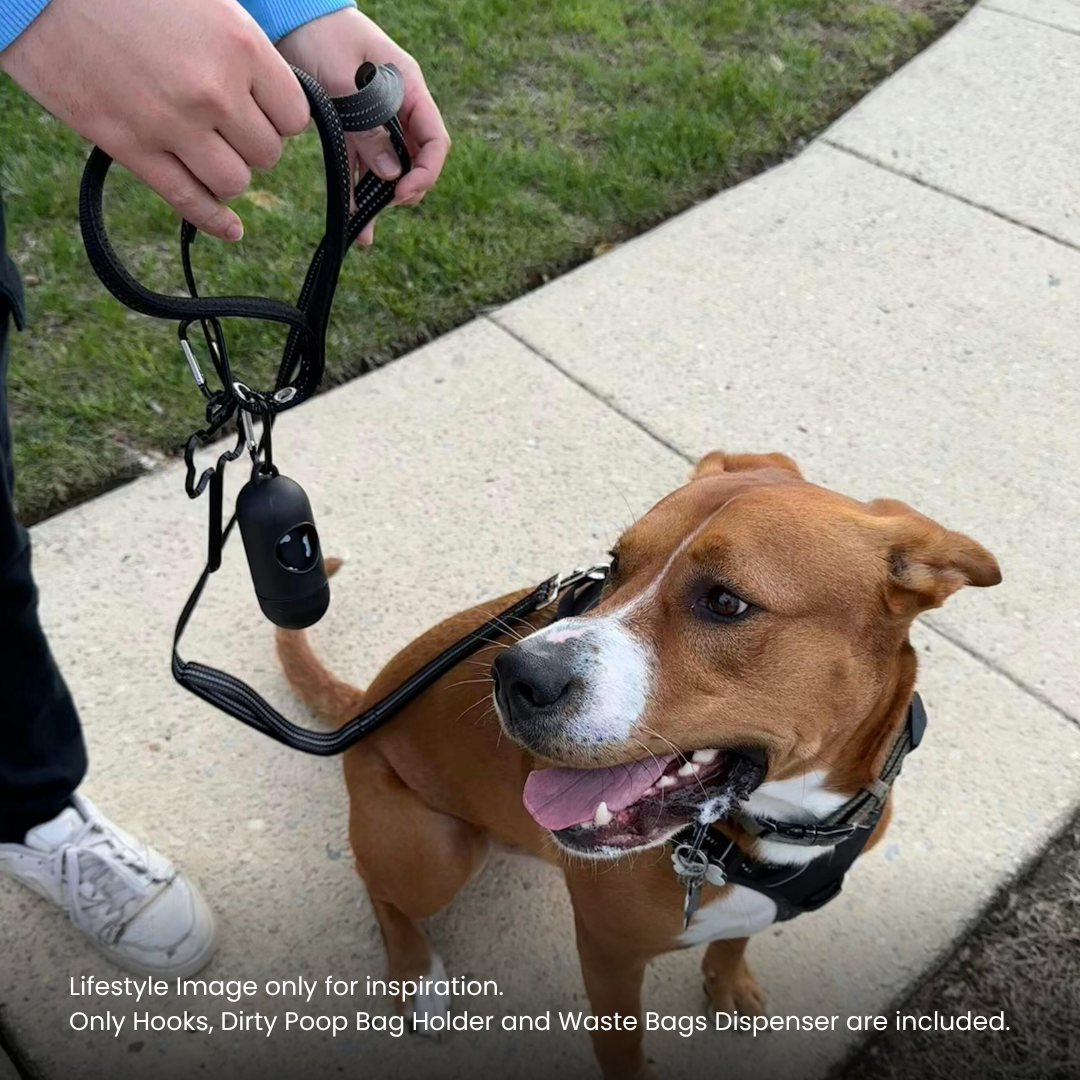 StitchLeash - Wholesale Pet Leash - Dog - StitchLeash® Bryce Clip & Go™ Flat Nylon Leash – Black | 6 ft | 24 per case10