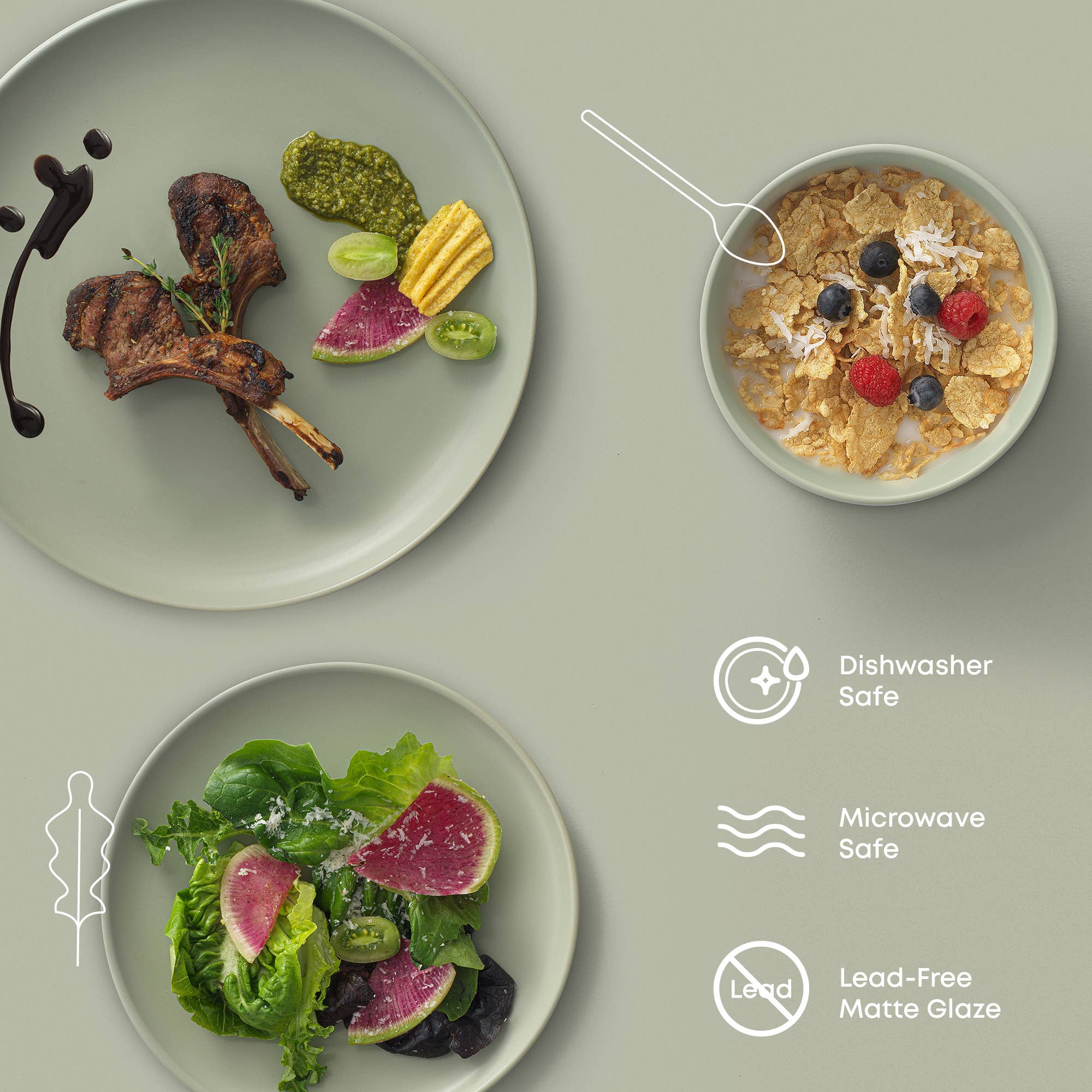 JoyJolt - Vente Service à vaisselle - Service de vaisselle en grès JoyJolt Mesa 18 pièces7