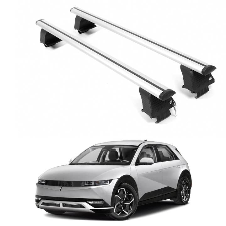 Barras Transversales de Techo ERKUL Para HYUNDAI IONIQ 5 2022-2026 Techo Desnudo Aluminio Plata para venta al por mayor de Erkul Auto USA