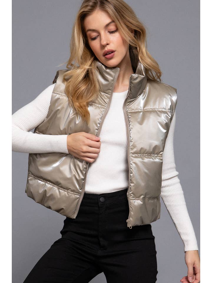 Active Basic | Active USA - Wholesale Outerwear Vest - Women's - High Neck Zip Up Vest8