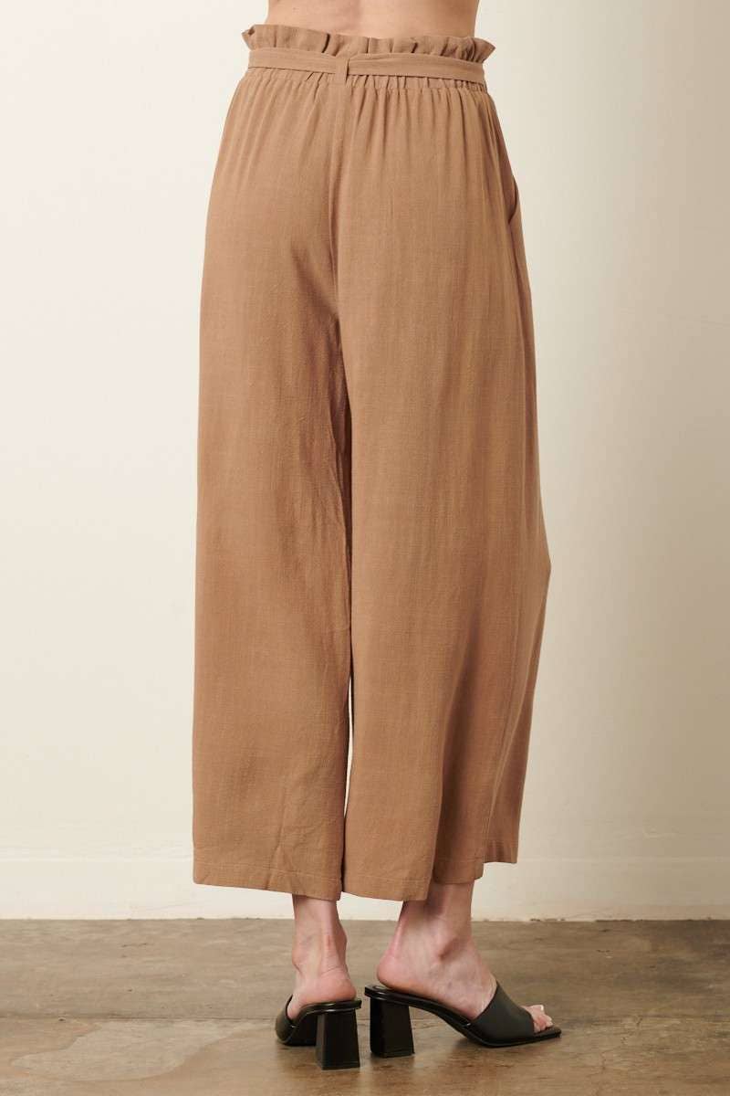 mittoshop - Wholesale Pants - Women's - PAPER BAG TIE DETAIL WIDE LEG PANTS26