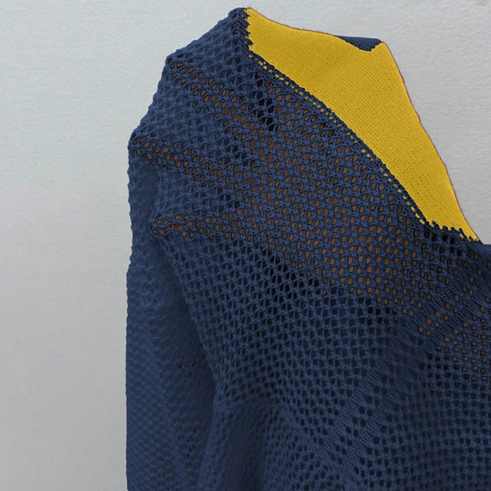 Dipped Shop – wholesale Knitted jumper – Women′s – Trendy Number Crochet Hollow Out Knit Sweater DP25F5296