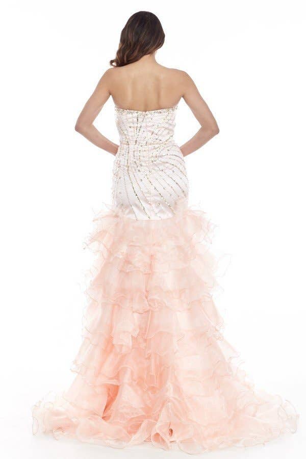 Chicas - Vente Robe de soirée – femme - Robe de bal longue en organza à décolleté cœur avec jupe asymétrique C85159