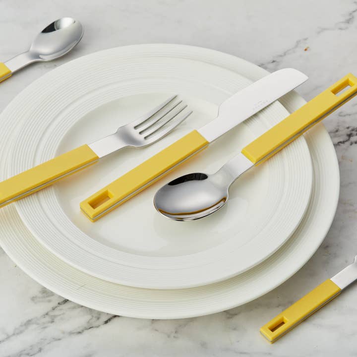 ANNOVA - Wholesale Flatware Set - ANNOVA Block Handle Silverware Set 20 Pieces Color Modern Style Flatware2