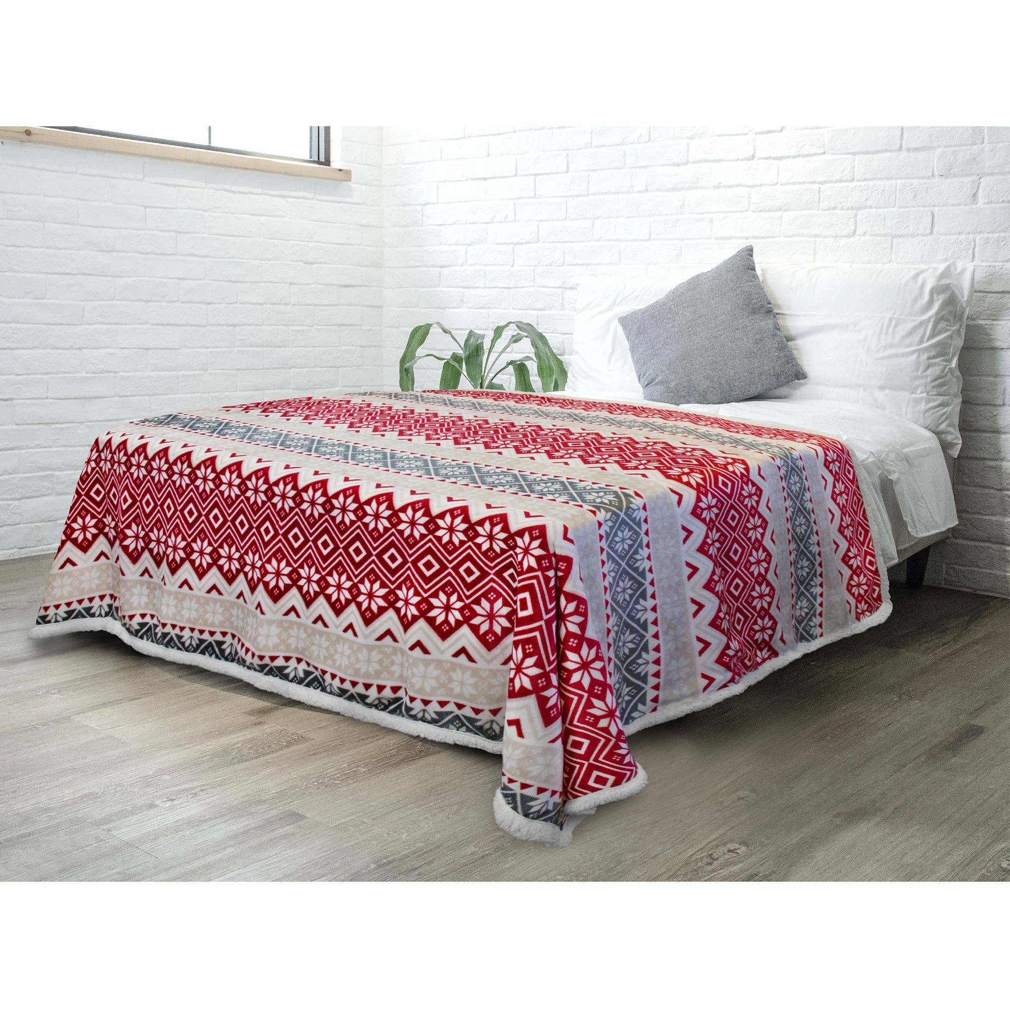 Pavilia - Vente Plaids - Plaid sherpa de Noël réversible4