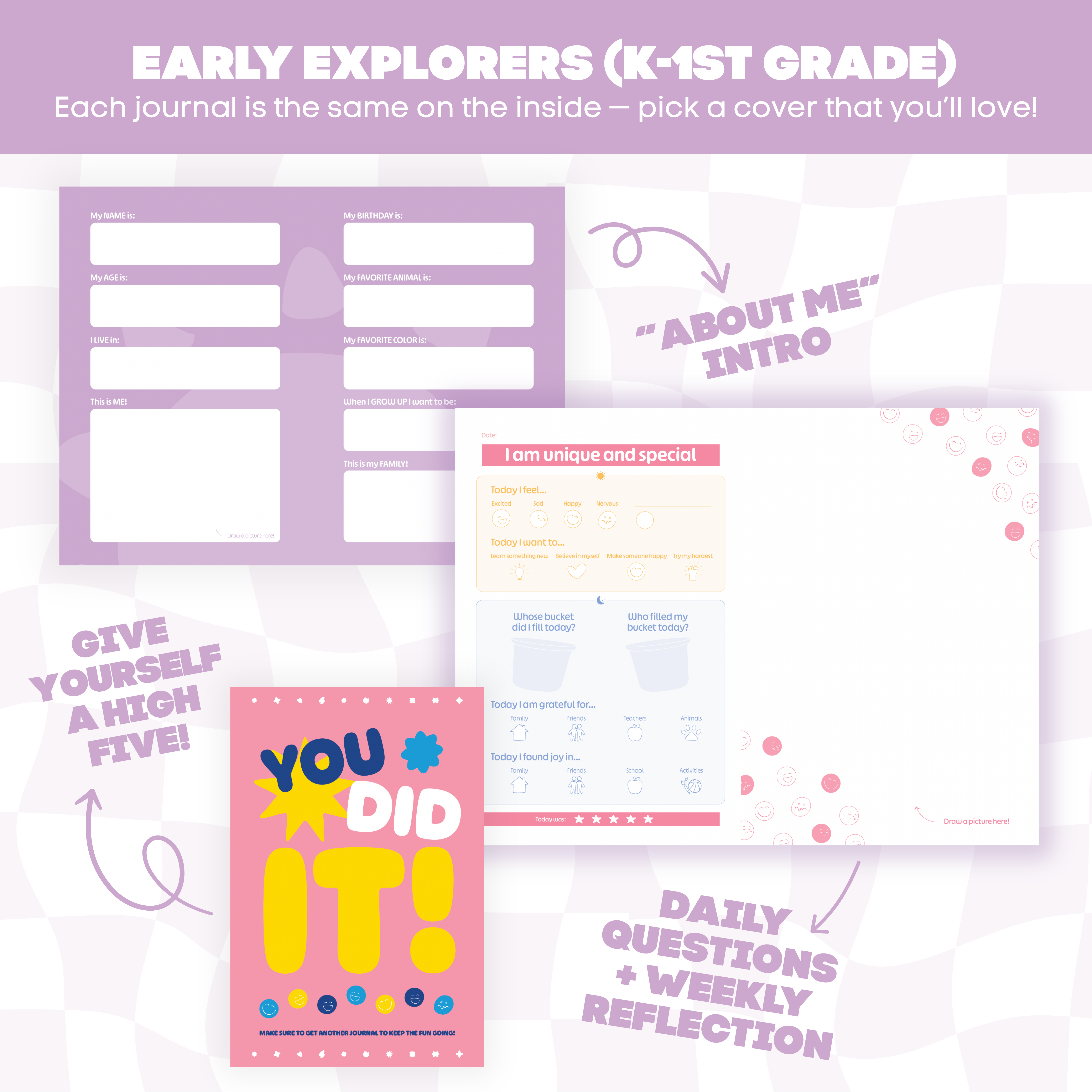 Sunshine & Agape - Wholesale Journal/Diary - Kids - K-1st Family Gratitude Journal - Disco Cowgirl Line  3