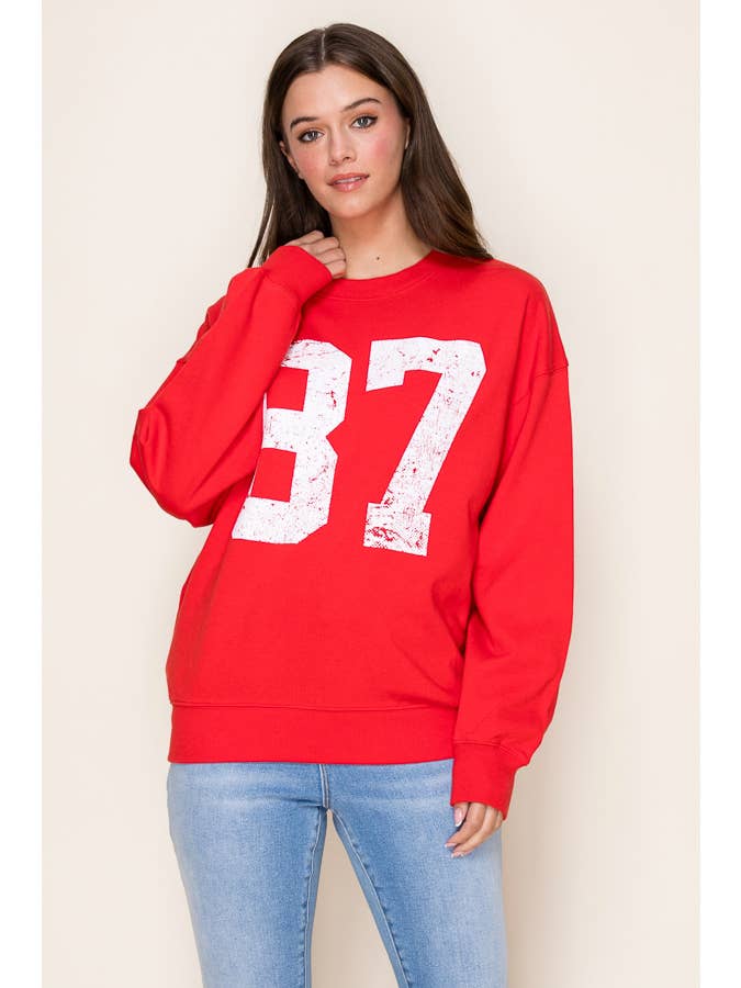 Tres Bien, Inc - Wholesale Graphic Sweatshirt - Women's - "87" PREMIUM WASH GRAPHIC SWEATSHIRT