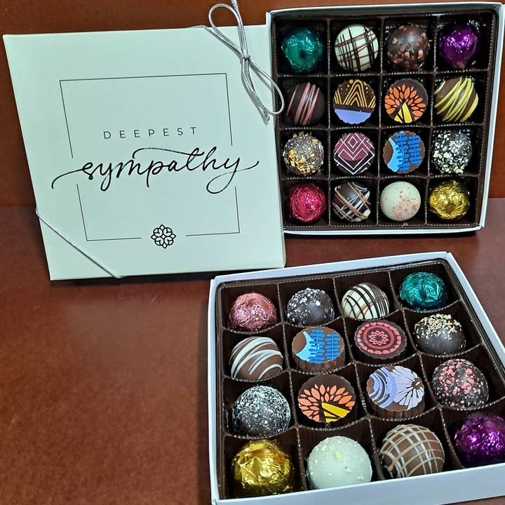 Eastern Shore Chocolate Company - Wholesale Chocolate Box - Deepest Sympathy Chocolate Truffle Gift Box (9 or 16 pieces)