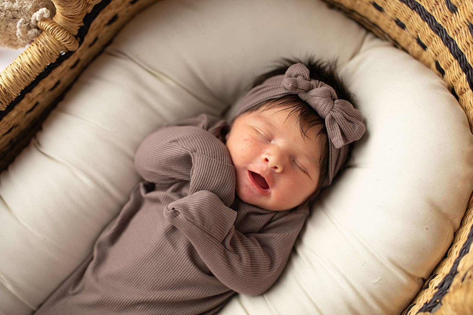 Three Little Tots - Wholesale Babygown - Baby - Cocoa Brown Ribbed Knotted Newborn Baby Gown sleepwear9