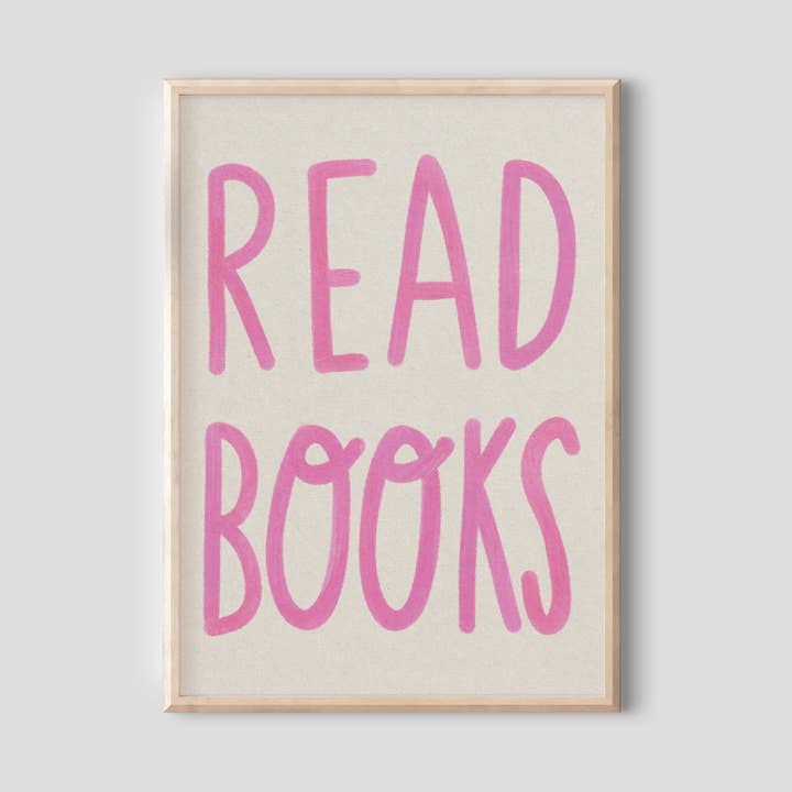 Read Books Print - Book Lover Wall Art, Cute Bookish Poster for wholesale by Shake The Label