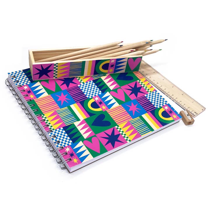 SNIFTY - Wholesale Pencil - WOODEN PENCIL BOX COLORED PENCIL Set - GEO LOVE