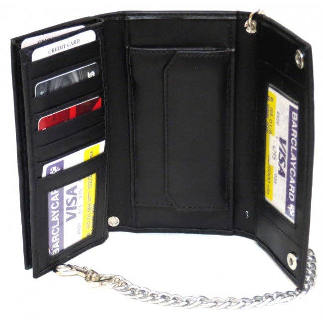IGI CANADA - Wholesale Wallet - Men's - Faux Leather Men's Tri-fold Trucker Chain Wallet # 4795