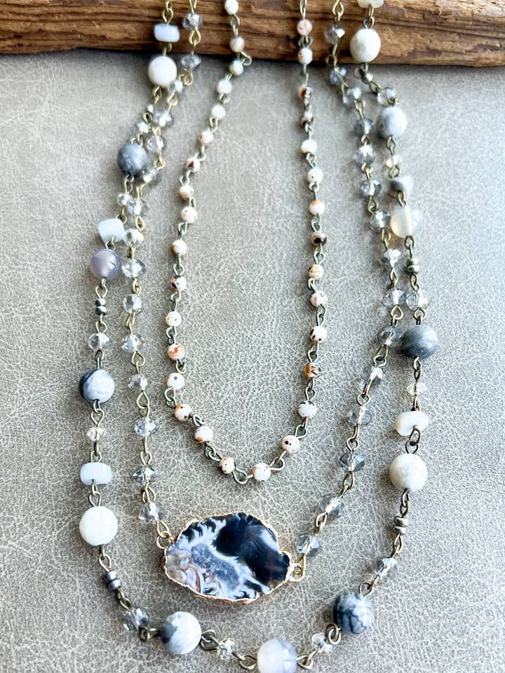 Florence Necklace Grey for wholesale by Dylan Designs