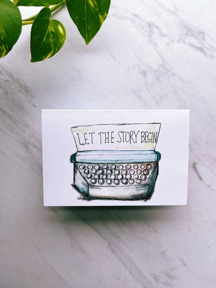 Let the Story Begin Greeting Card for wholesale by Monellisa