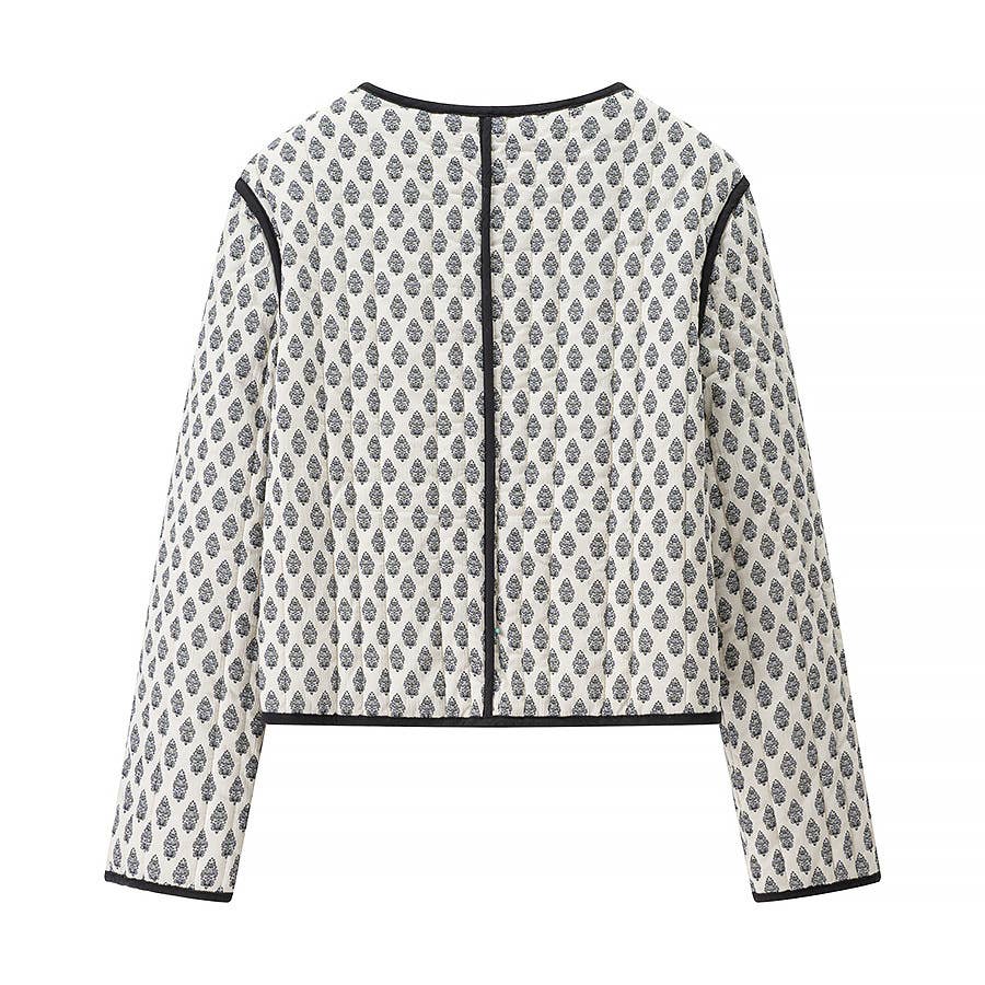 BLACKWHITE Printed round-neck quilted cotton-padded jacket for wholesale on Faire1
