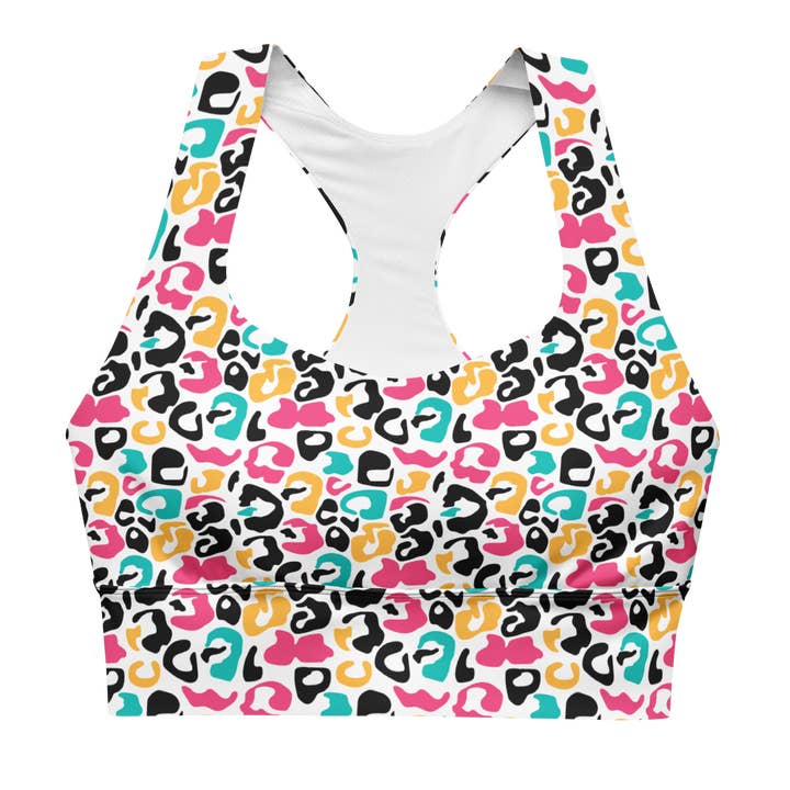 Abstract White Cheetah - Sports Bra for wholesale by GymLeggs