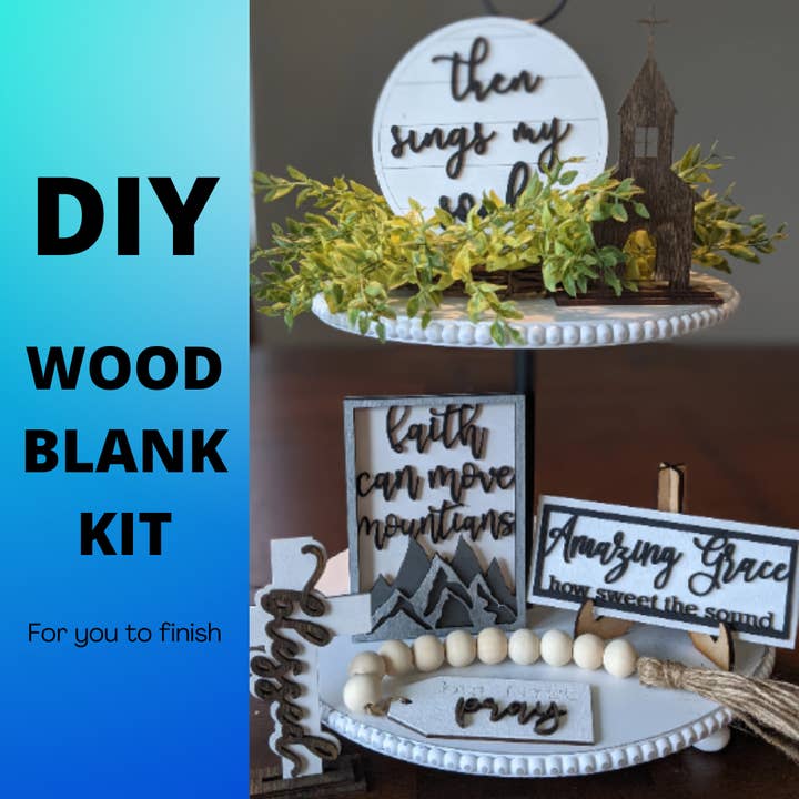 Kit de flans en bois pour plateau religieux à plusieurs niveaux pour la vente par Sunshine Creations FLA