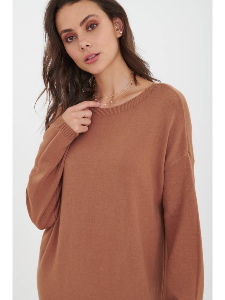 ORNELLA PARIS - Vente Robe – femme - Robe pull longue unie LEL-R222714