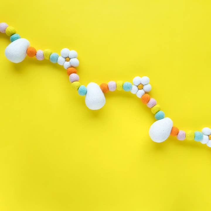 Garland de Margarida e Ovo Feliz Páscoa - Sunburst por atacado de Joy Felts