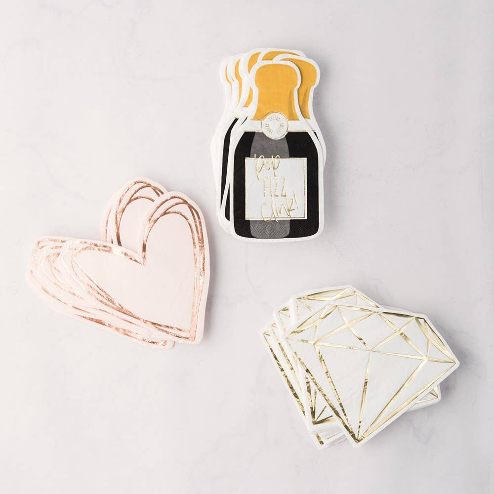 Weddingstar Inc. - Wholesale Disposable Napkin - Cute Special Occasion Paper Party Napkin - Champagne Bottle3