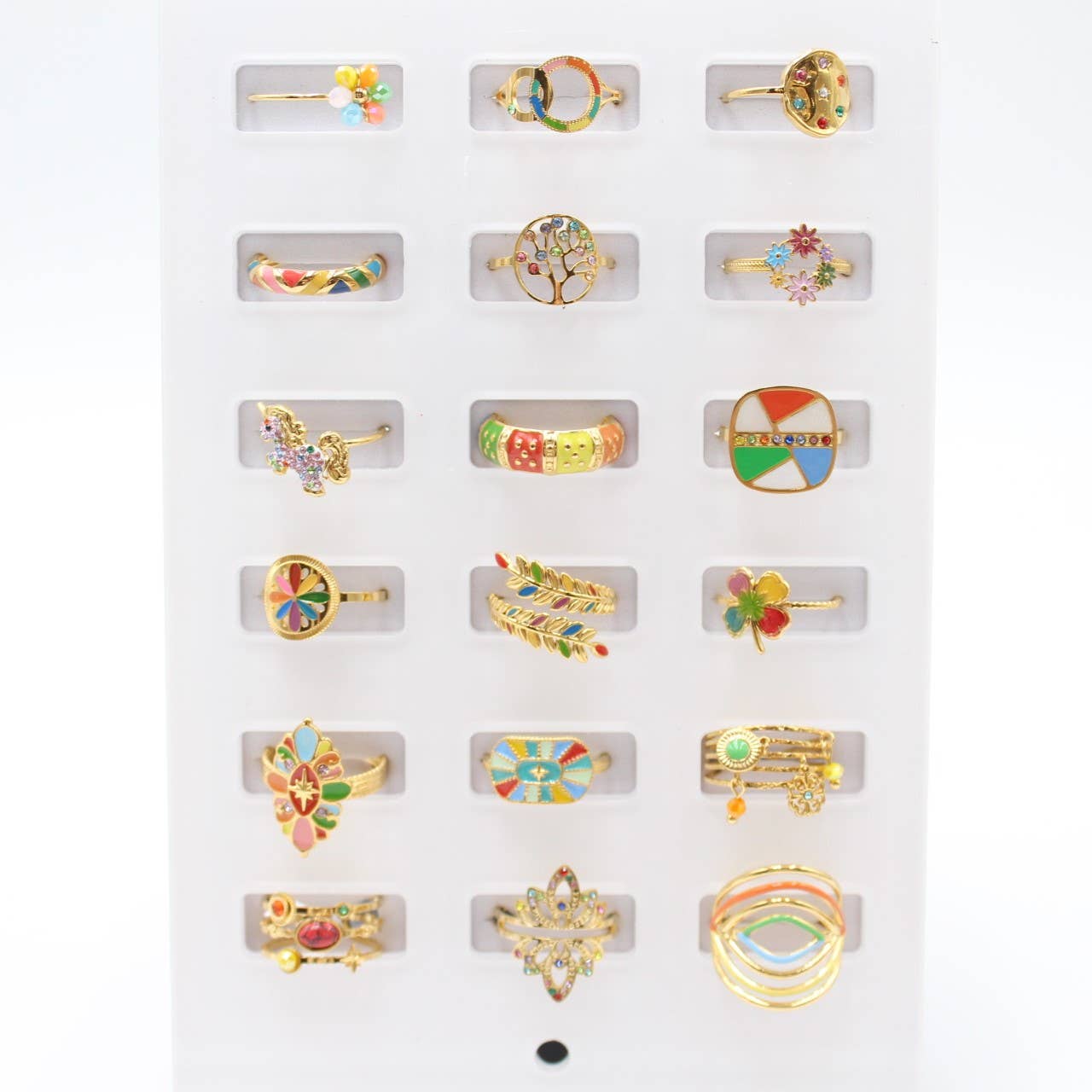 Reference Mode – Engroshandel Smykkesæt – Sæt med 18 justerbare ringe i rustfrit stål0