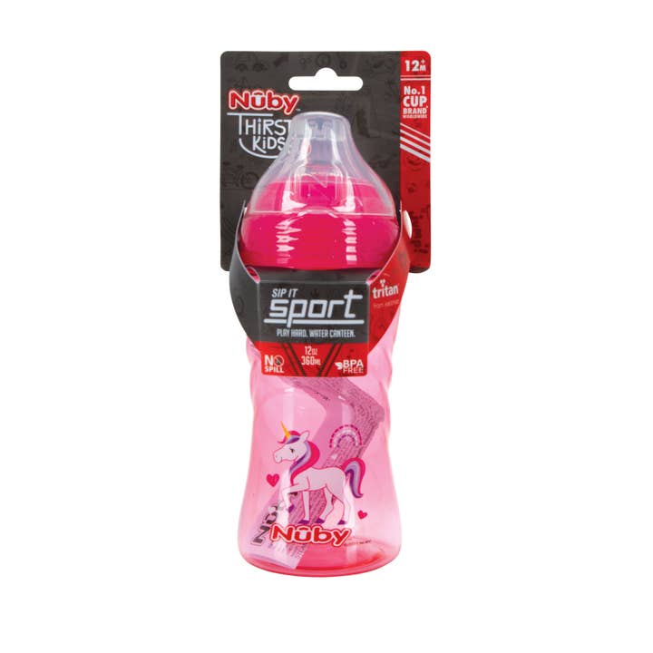 Nuby - Wholesale Drinking Glass/Cup - Kids & Baby - No Spill 12oz Sip It Sport Sipper, Rocket and Unicorn