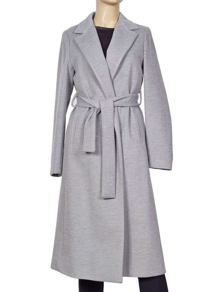 Buttonless dressing gown coat - Grey - 999 for wholesale by FEDERICA ERRE