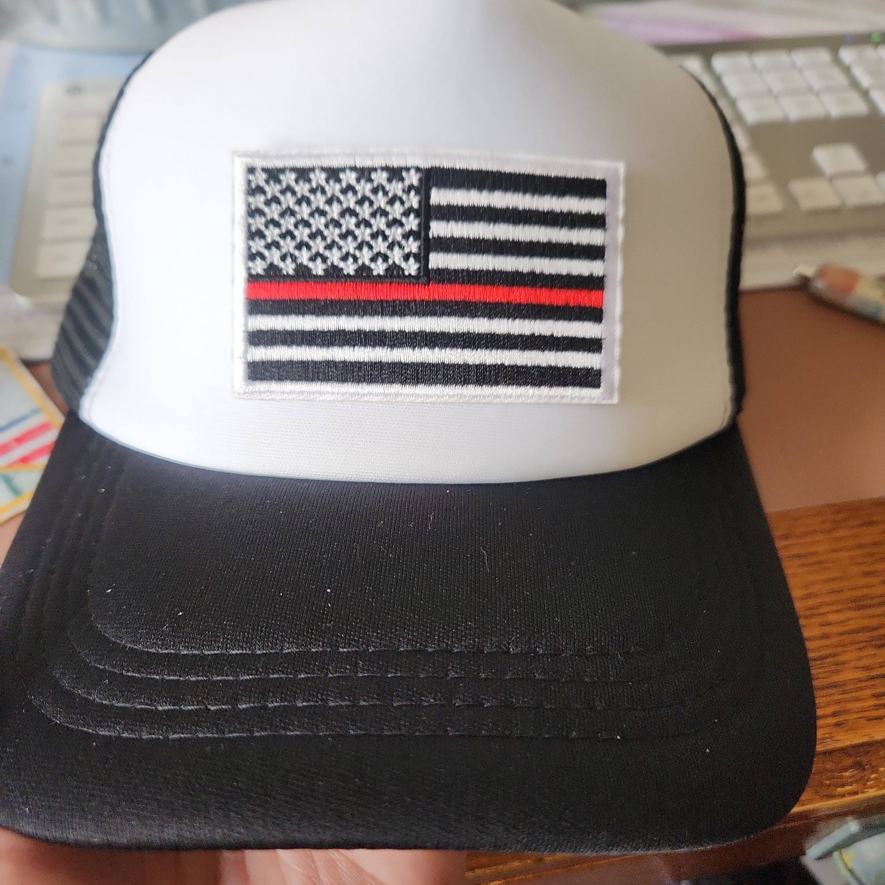 Texas Transfers - Vendita all'ingrosso Toppe - Toppa da stirare Vigile del Fuoco/Bandiera Linea Rossa