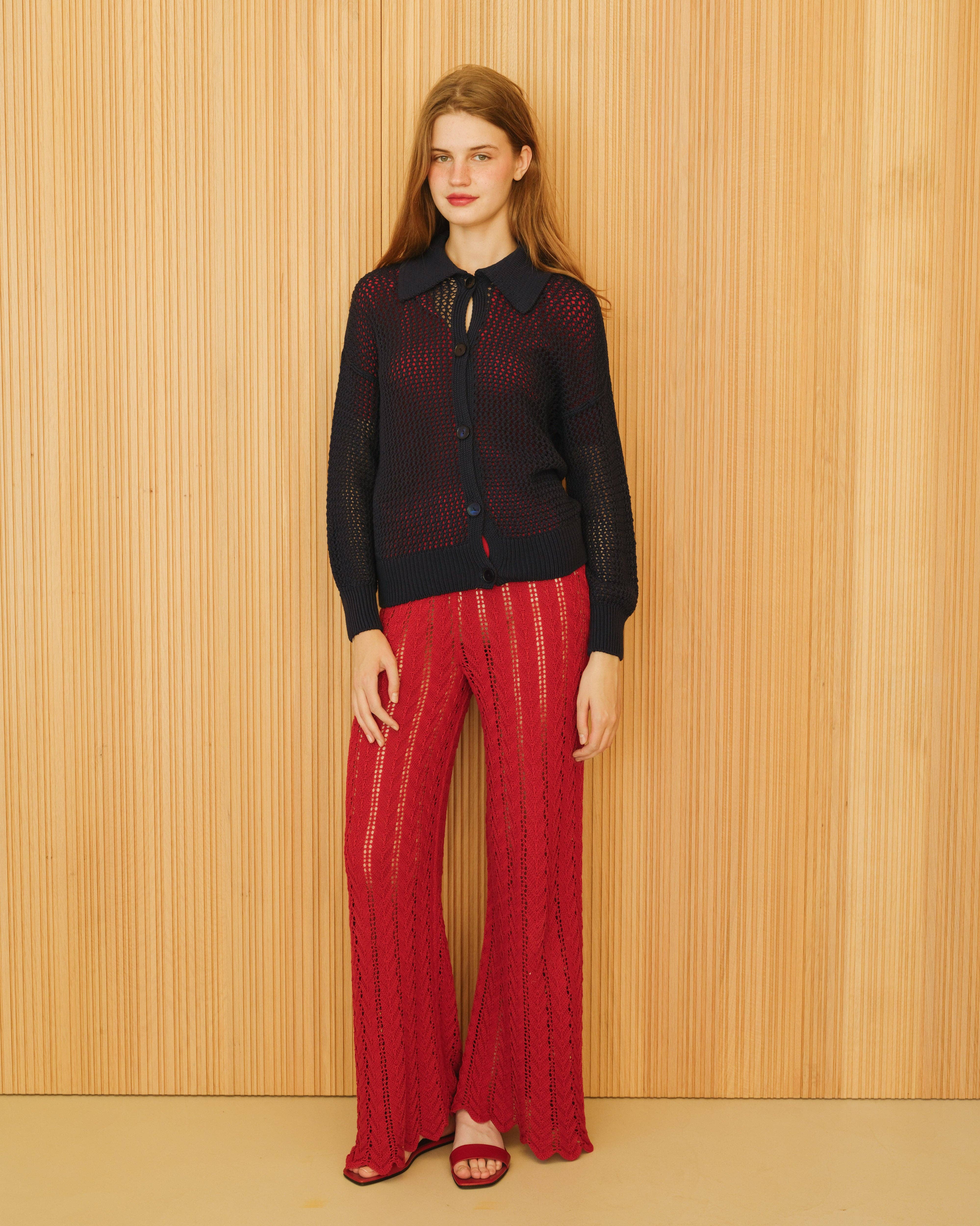 Lèmme – wholesale Kofta - Dam – Fin bomullscrochet-polo-kofta8