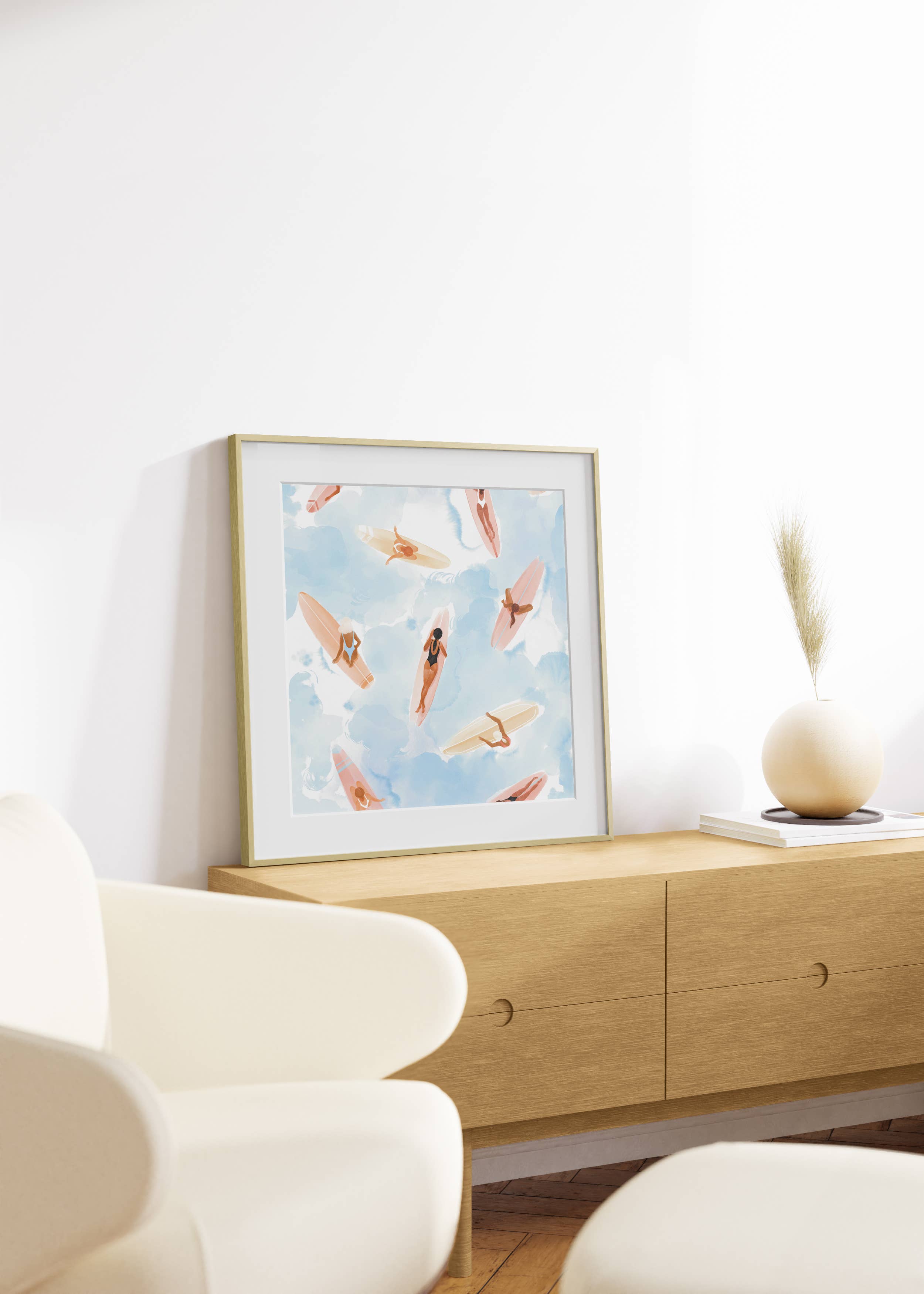 Haus and Hues - Vente Affiche d'art - Cadre en métal carré doré avec verre2