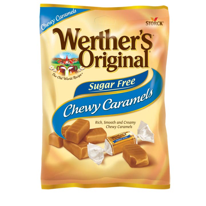 Werther's Sugar Free Chewy Caramels, 2.75oz 12ct for wholesale by Grandpa Joe's Candy Shop