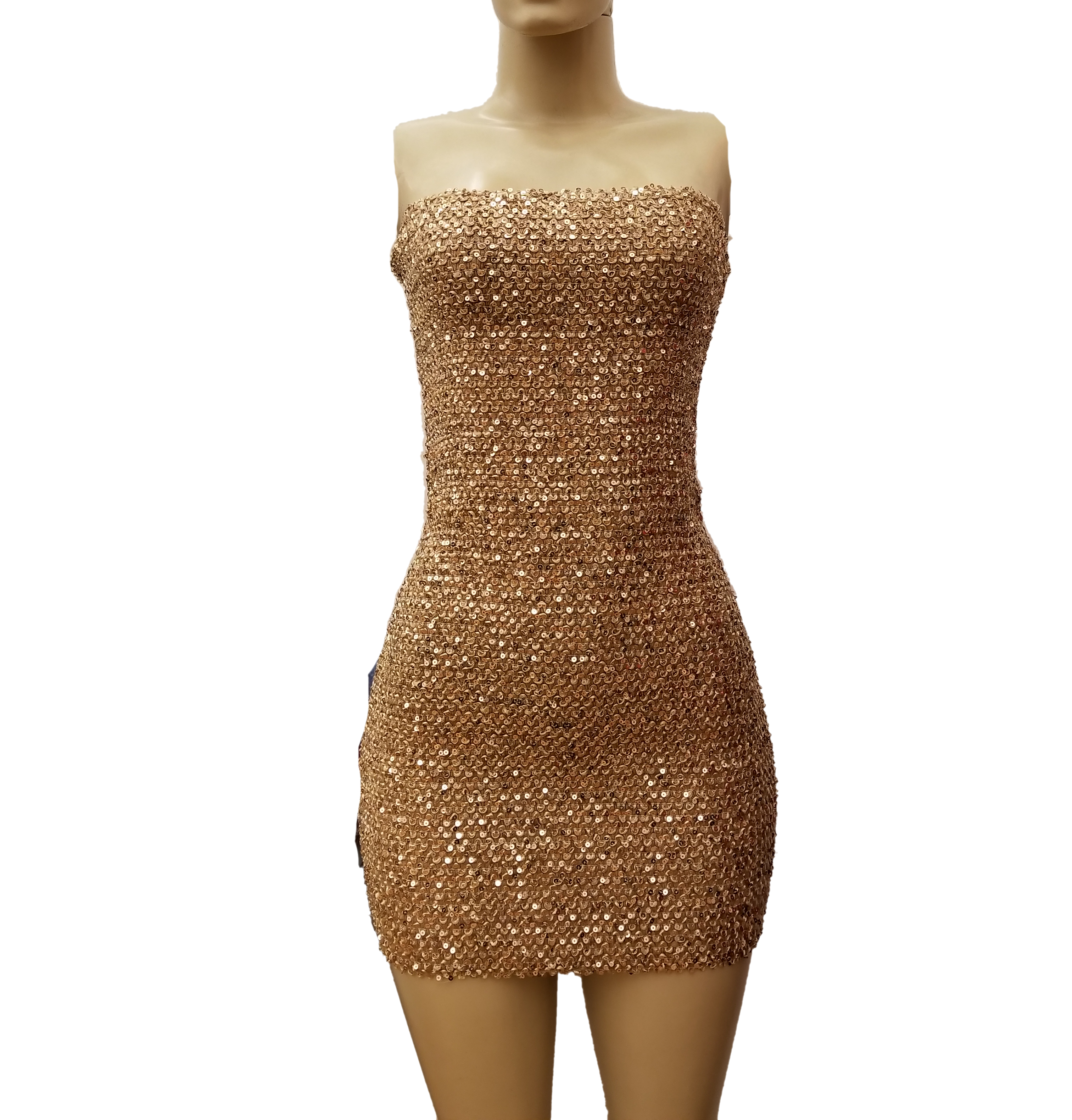 Cheryl Creations Kids – wholesale Klänning - Dam – Dam Paljett Tub Mini Klänning med Dragkedja Rygg5