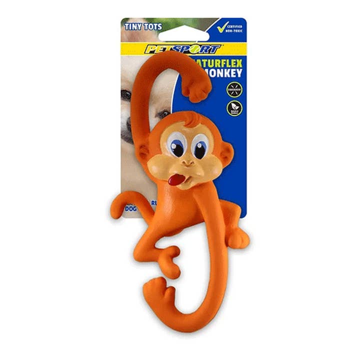 PETSPORT NaturFlex Tiny Tots Monkey 6" for wholesale by King Wholesale Pet Goods
