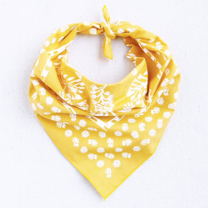 Abracadana - Wholesale Bandana - Women's - Golden Yellow Floral Bandana