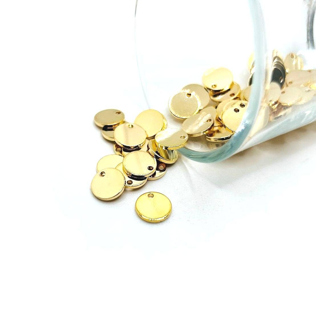 Guerrilla Charm – wholesale Craft supplies – 8 mm, 18k Gold Plated Stamping Tag Blanks0