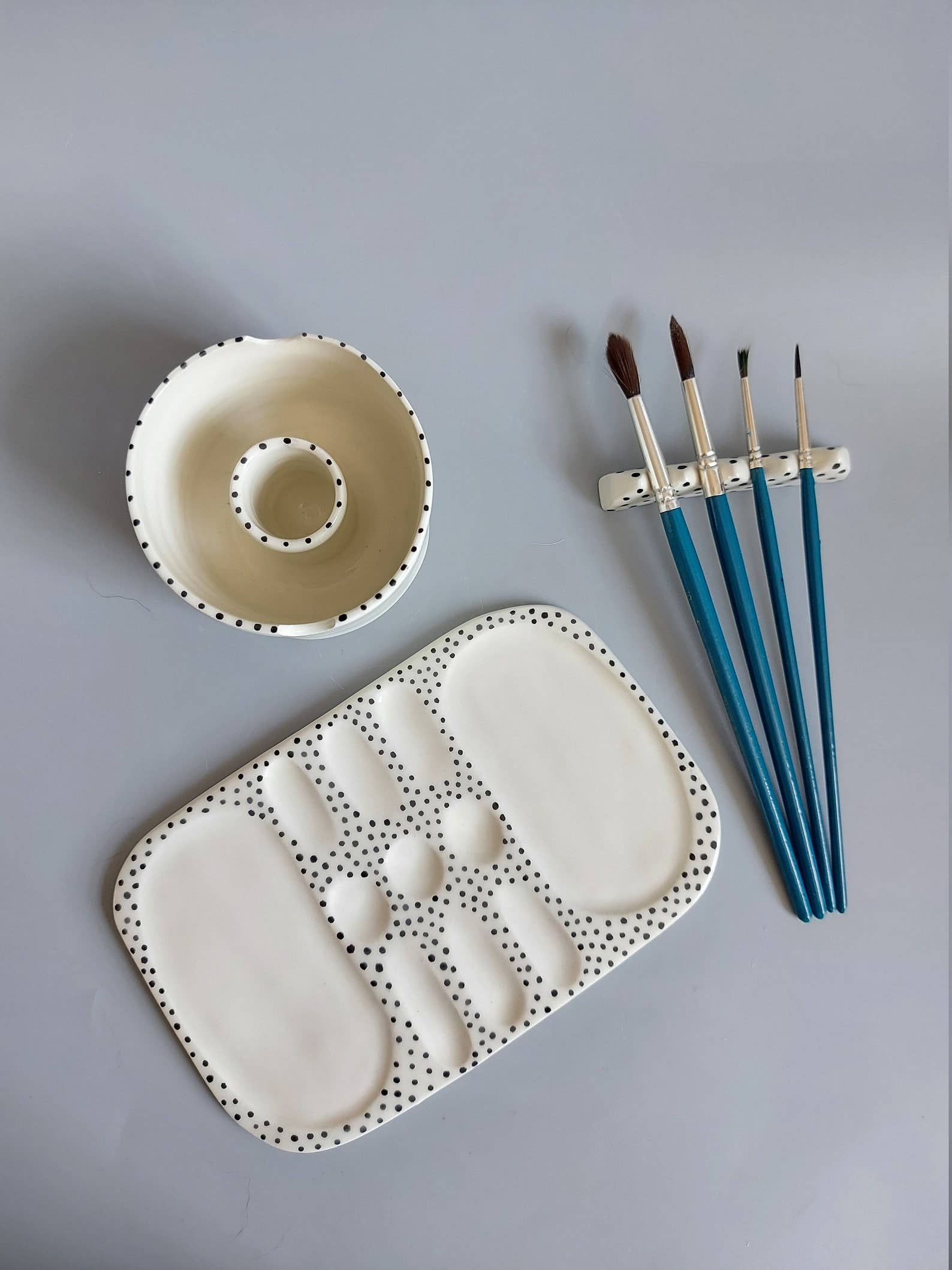 Muddy Ceramic Limited – Engroshandel Palet/blandingsbakke – Artist sæt med keramisk malerpalet, akvarelpalet og tilbehør