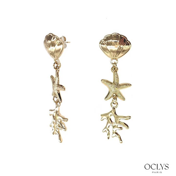 Oclys - Venta al por mayor Pendientes colgantes - Pendientes tema marino acero inoxidable Xia3