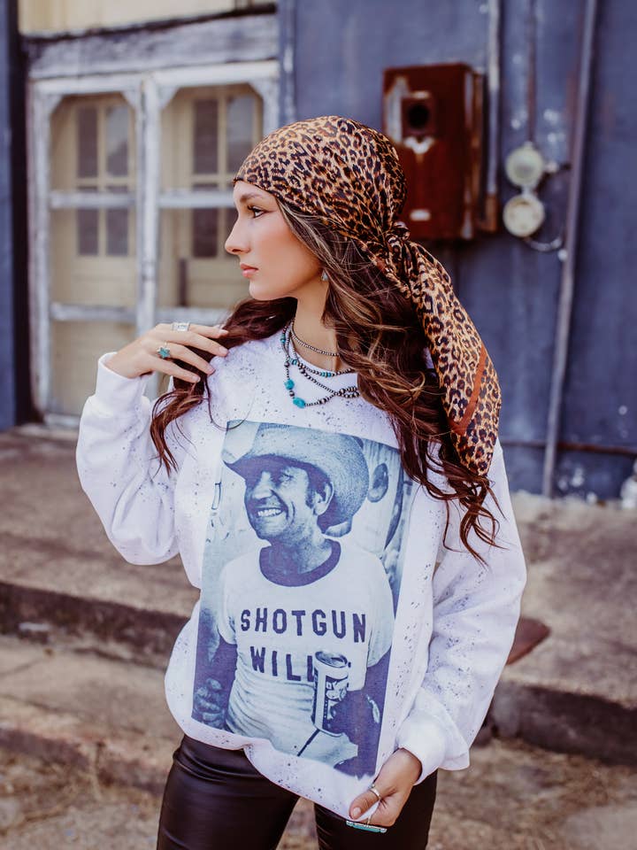 Midwestern Wildflower – Engroshandel Grafisk Sweatshirt - Dame – Willie countrymusik western fleecegrafik Rund hals1