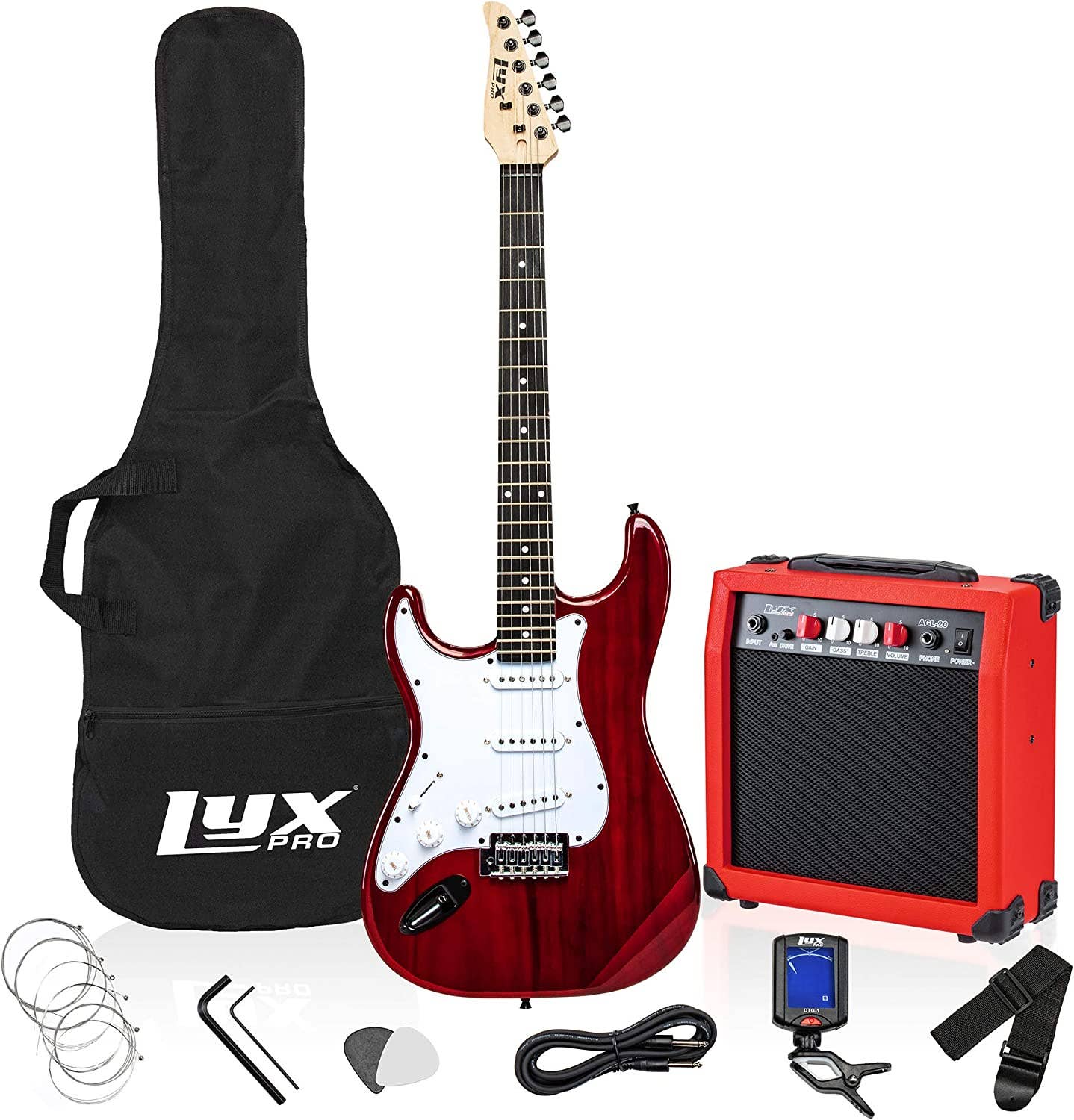 LyxPro - Wholesale Musical Instrument - Beginner 39” Electric Guitar Kit & Starter Set Accessories8