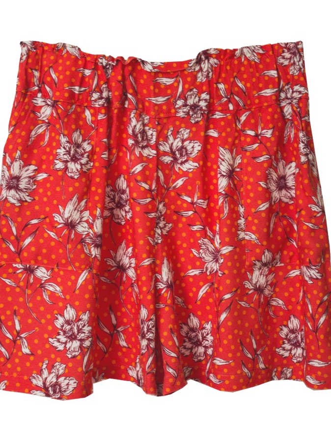 Korte Shirley - Bloemige Koraal Viscose FSC voor wholesale door M.R BRAVO